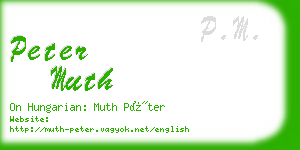 peter muth business card